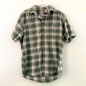 L. L. Bean vintage  short sleeve shirt green Large Men